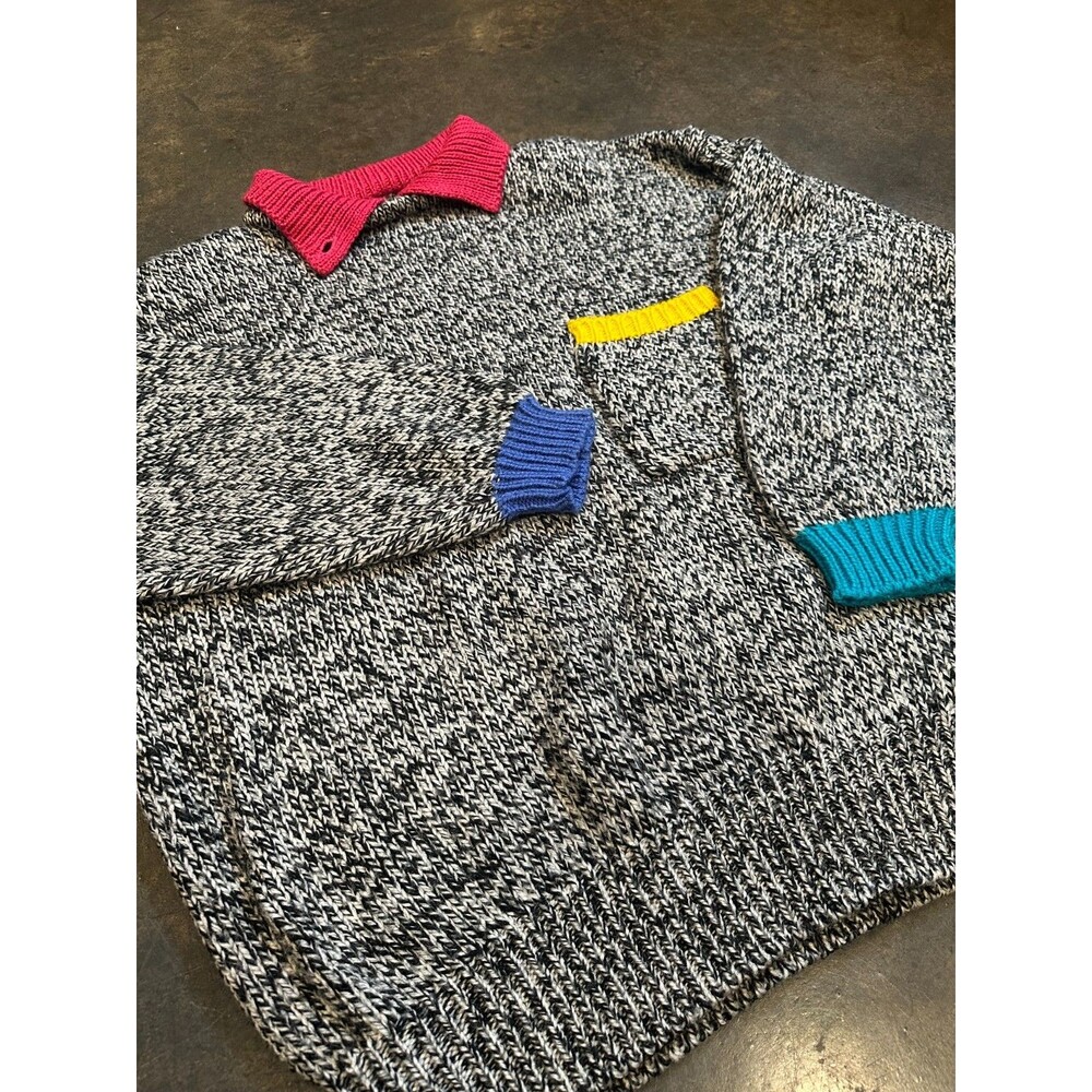 Vintage Gitano Color Block Sweater Womens 20W Plus Retro Chunky Knit 80s  90s